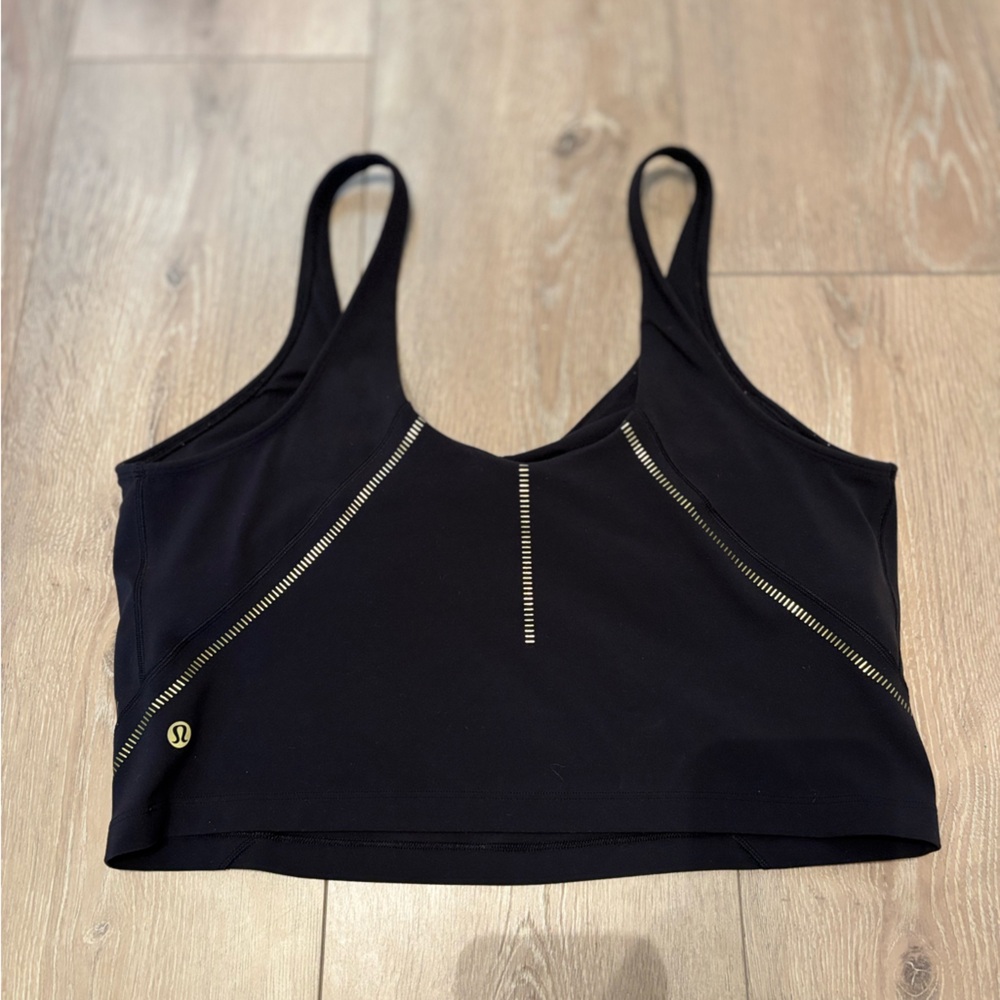 Black Active Sports Bra with Gold Accent
